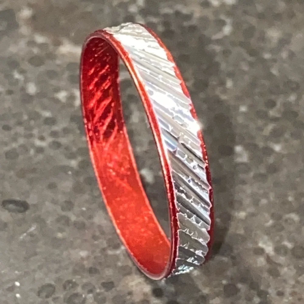 NEW Fine Fashion Unisex Lightweight Aluminum 2 Count Rings (Burgundy / 16-19MM)